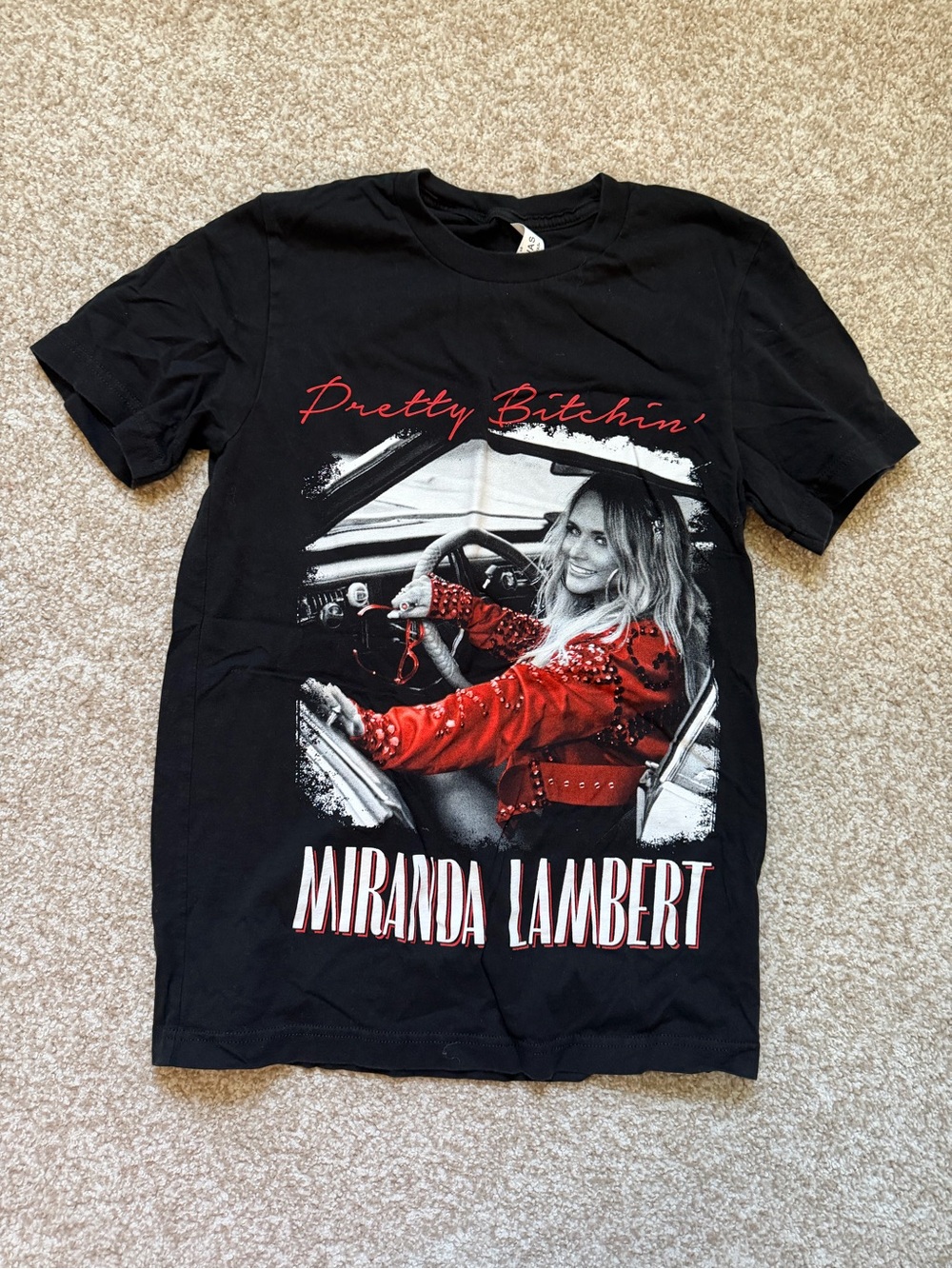 Official Miranda Lambert “Pretty Bitchin'" Black Graphic Tee - Red Accent